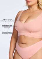 Soutien-gorge sans fil à encolure en V ajustable