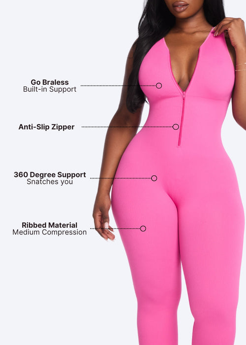 Combinaison à fermeture éclair sur le devant