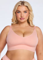 Soutien-gorge sans fil à encolure en V ajustable