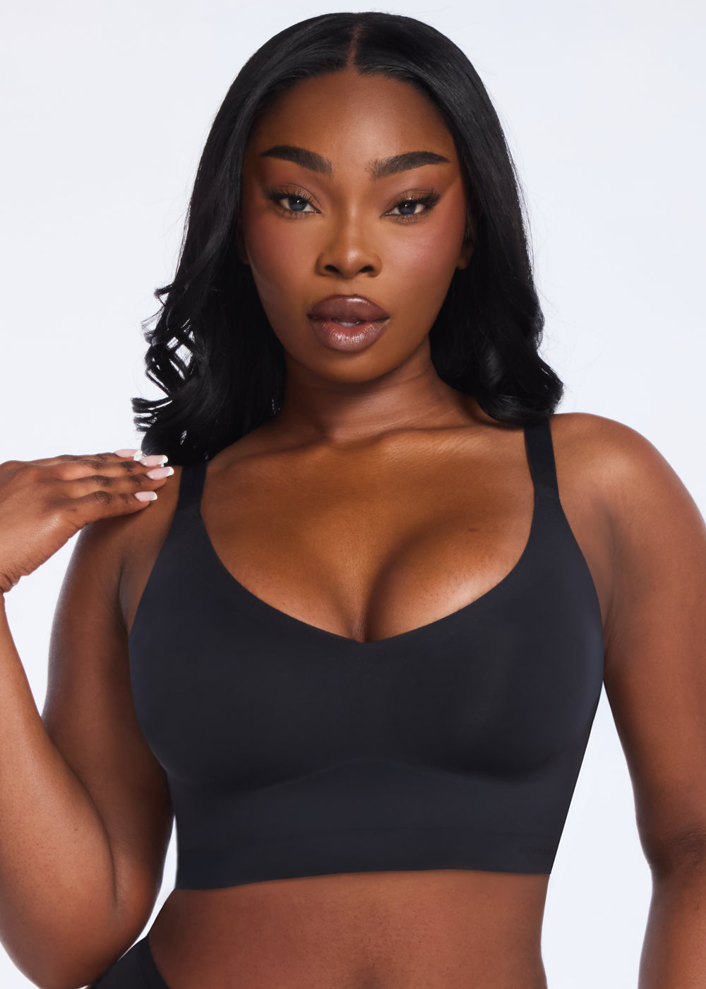 Soutien-gorge sans fil à encolure en V ajustable