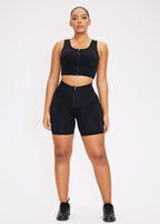 Short de sport à fermeture éclair