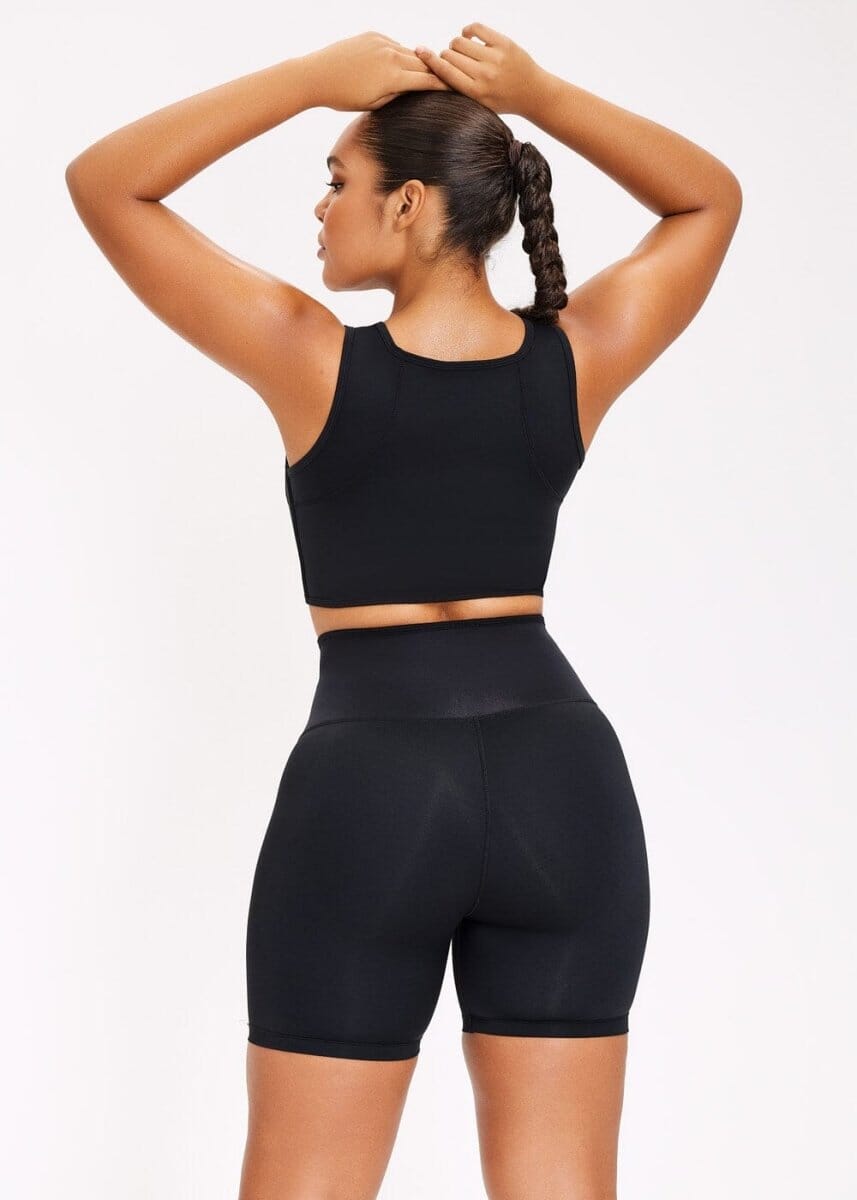 Short de sport à fermeture éclair